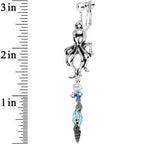 Oceanic Octopus Clip On Drop Earrings Created with Crystals