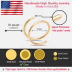 Double Hoop Nose 14k Yellow Gold Filled Spiral Nose Ring 20G 8mm Left