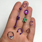 18G 3/8 Purple Anodized Titanium Nose Hoop
