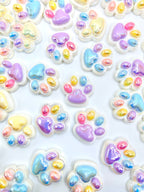 Colorful Pet Paw Acrylic Focal Beads