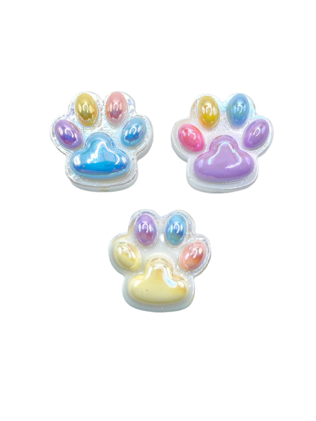 Colorful Pet Paw Acrylic Focal Beads