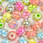 Love is Kind Acrylic Rhinestone Spacer Beads