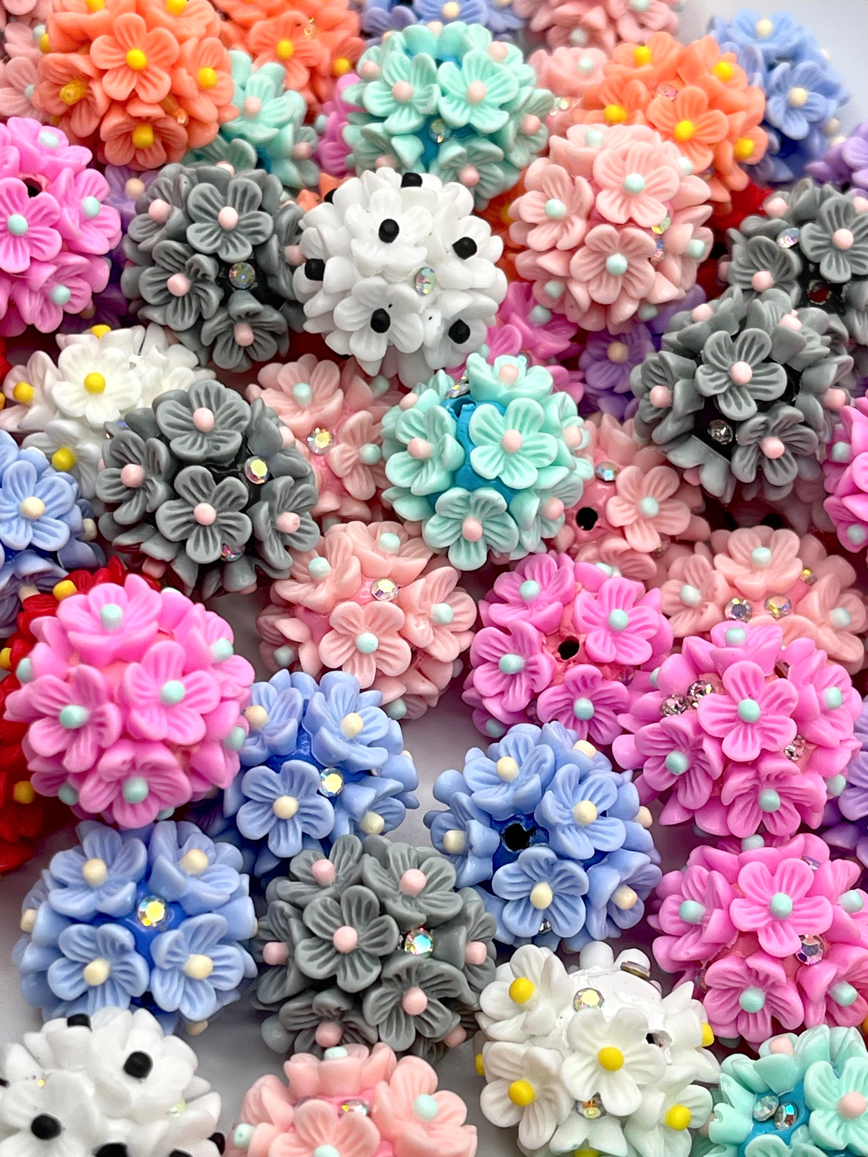 Flowers Make Me Happy Fancy Acrylic Beads