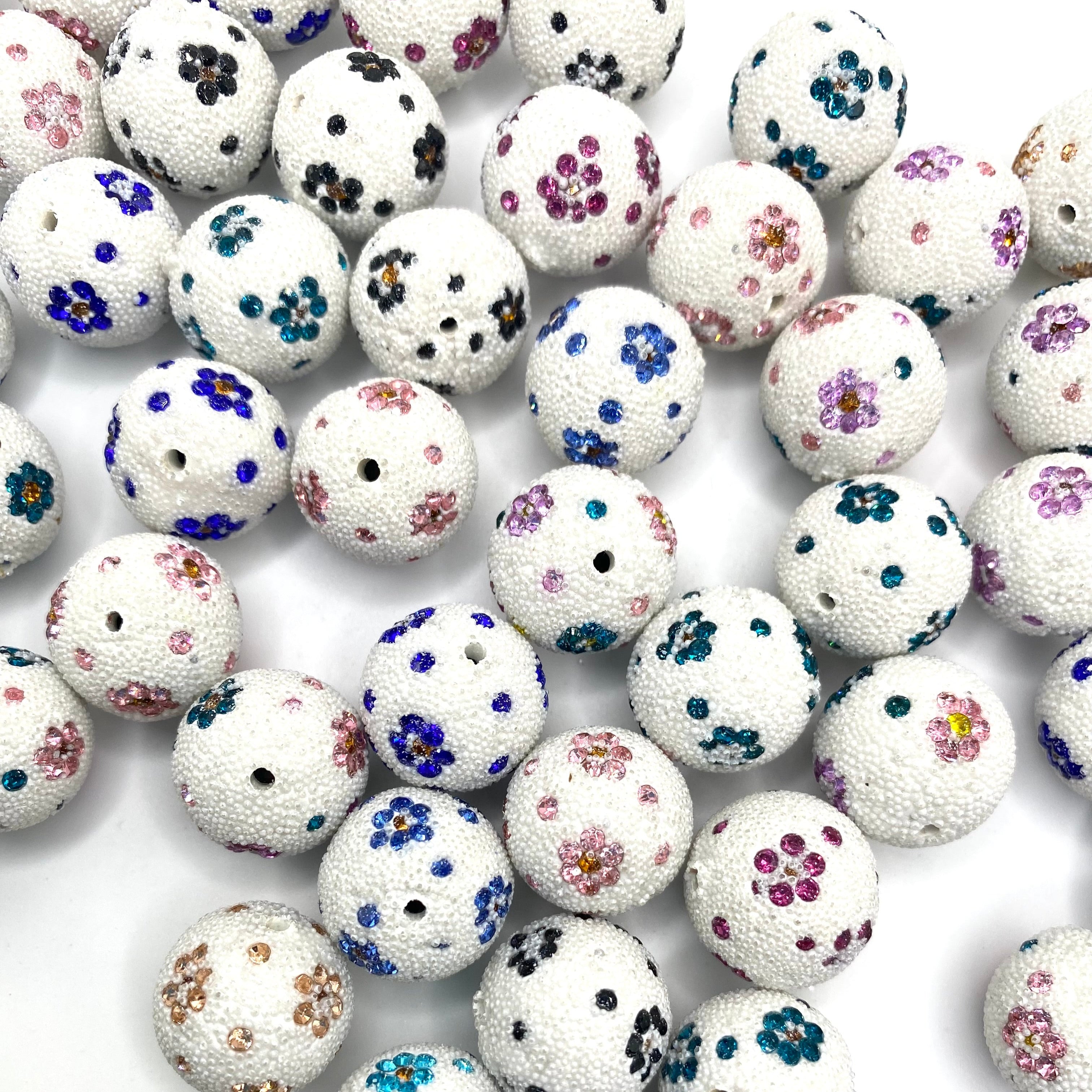 Delicate Snow Flower Fancy Acrylic Beads