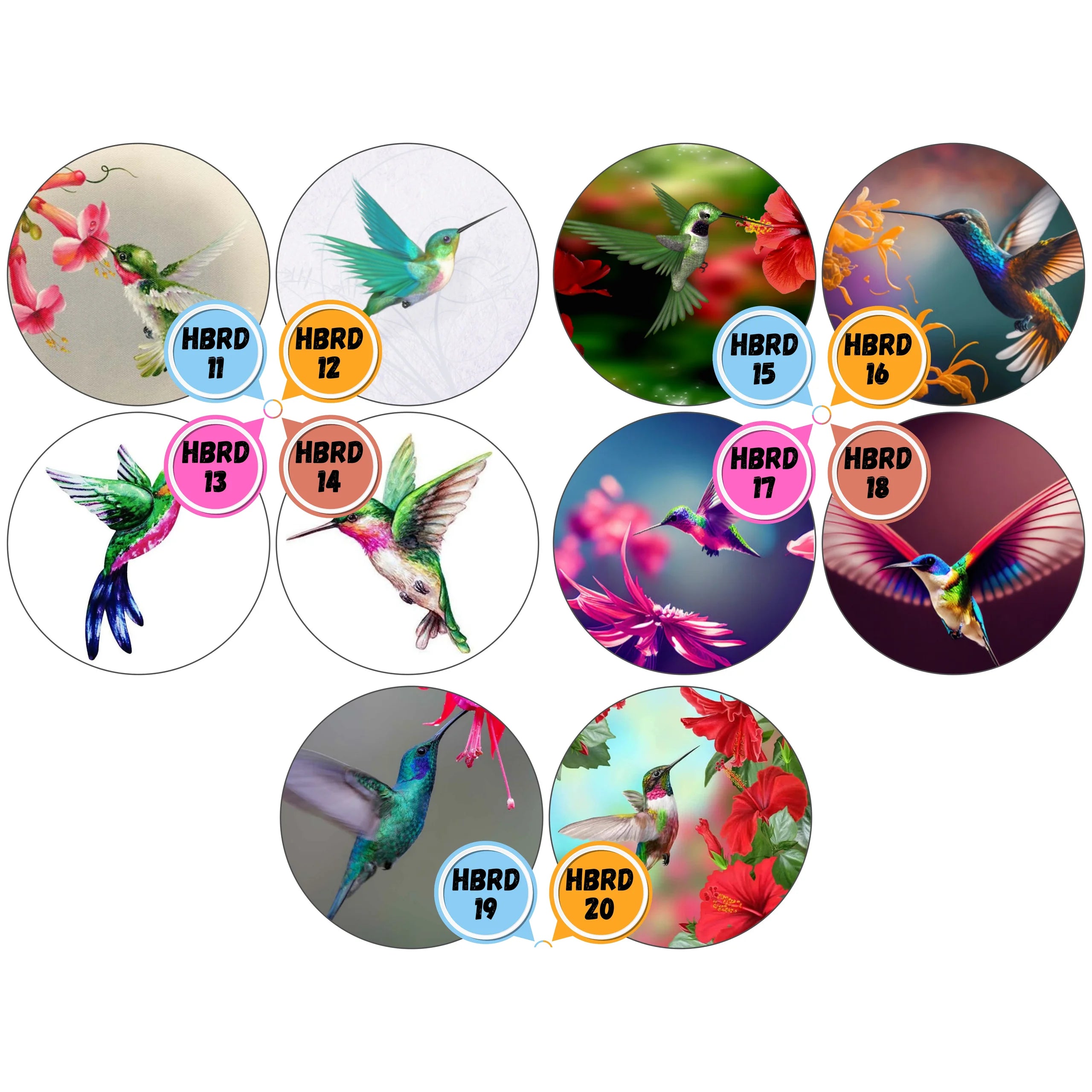 Hummingbird Cabs - 1½ INCH EPOXY STICKER CABS (PAIR)