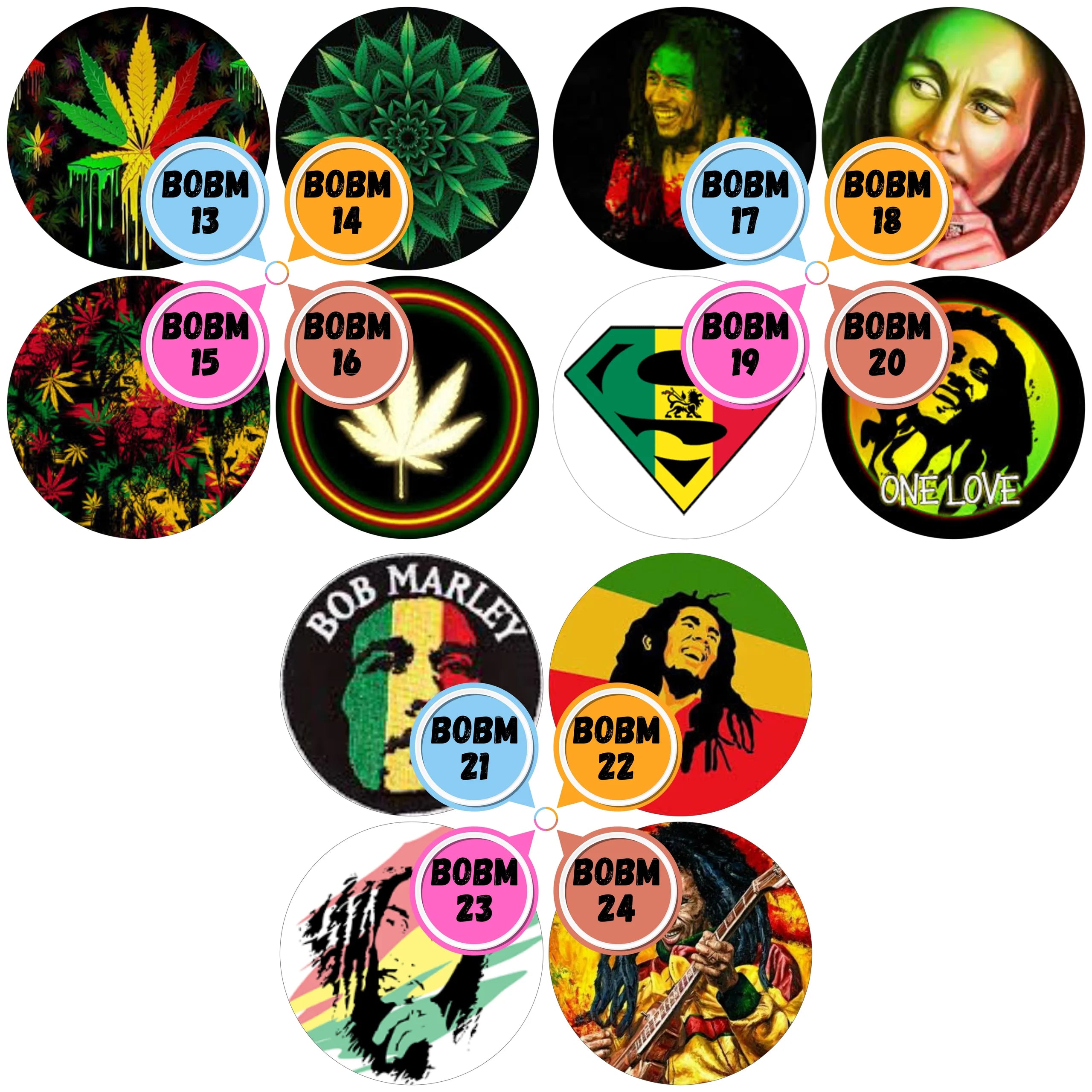 Bob Marley Themed Cabs - 4 INCH WOOD CAB (SINGLE)