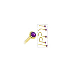 Solid 14K Yellow Gold 2mm Genuine Amethyst Nose Ring