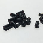 Black Glass Bugle Beads, 5 mm - 5 gm