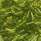 Miyuki BGL2-014  #2 Silver Lined Chartreuse Bugle Beads, 6 mm - 5 or 10 gm