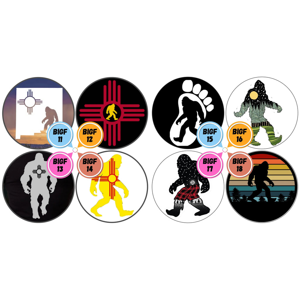 Sasquatch Themed Cabs 1½ EPOXY STICKER (PAIR)