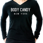 I hate everyone Navy Tapered V-Neck Tee Shirt