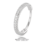 20G Implant Grade Titanium Triple Sided Micro Gem Hinged Nose Hoop