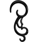 12G Black Acrylic Southwestern Swirls Spiral Taper Set