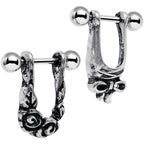 16G 3/8 Steel Beautiful Bow Flower Helix Cartilage Earring Set