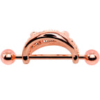 14G 5/8 Rose Gold Tone Fearsome Fangs Nipple Shield Set