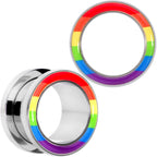 Rainbow Unity Pride Screw Fit Tunnel Plug Set 2G to 1"