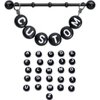 Handmade Custom Black Personalized Name Dangle Industrial Barbell 40mm