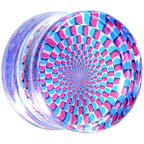 Clear Acrylic Optical Illusion Saddle Plug 14mm to 25mm