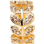 Clear Gem Crown of Leaves Adjustable Ear Cuff
