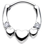 16G 5/16 Clear Gem Hearty Hug Hearts Septum Clicker