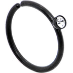 20G 5/16 Clear Gem Black IP Seamless Circular Ring