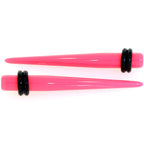 14G to 00G 18 Piece Ear Stretching Kit in Pink Acrylic Set
