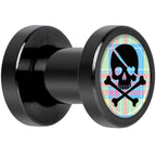 Pink Green Plaid Heart Skull Black Anodized Screw Fit Plug Set 4G