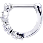 16G 5/16 Clear Gem Sparkle Hinged Cartilage Clicker