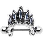16G 1/4 Clear Gem Tribal Headdress Helix Cuff Cartilage Earring