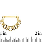 14G 9/16 Gold Plated Lattice Style Leaves Nipple Clicker Set