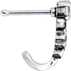 Clear CZ Gem Heart Tail Faux Hoop Nose Bone