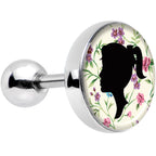 16G 1/4 Woman Floral Silhouette Tragus Cartilage Earring