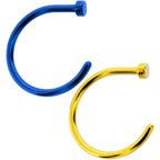 18G 3/8 Pack Set of 5 Assorted Stainless Steel Nose Hoop Rings