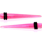 9 Piece Pink Acrylic Ear Stretching Kit Set of 2