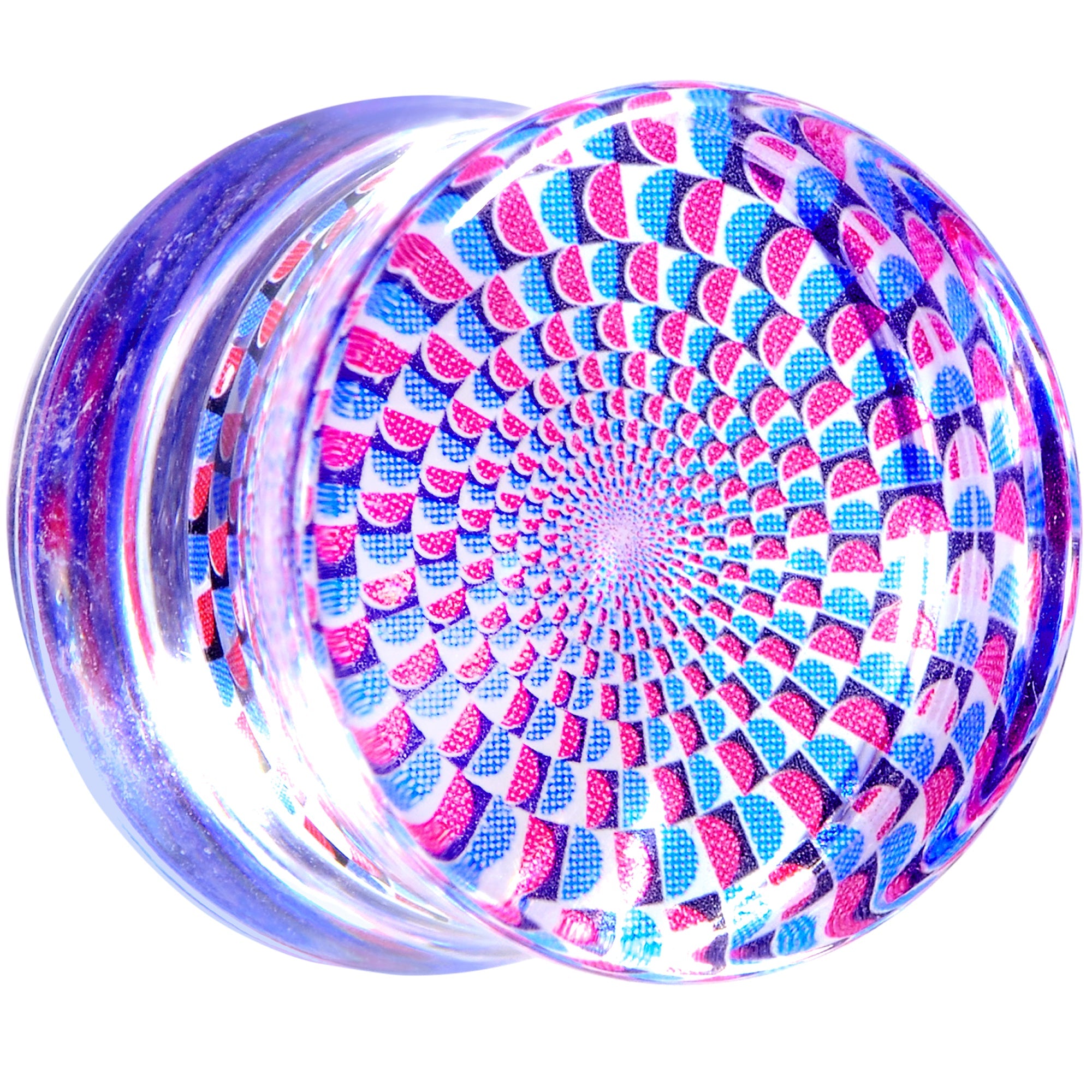 Clear Acrylic Optical Illusion Saddle Plug 14mm to 25mm