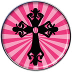 16G 1/4 Pink Black Radiant Cross Tragus Cartilage Earring