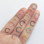 20G 3/8 Blue Anodized Titanium Nose Hoop