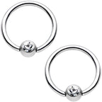 14G Clear Gem Mermaid Scale BCR Captive Nipple Ring Set of 4
