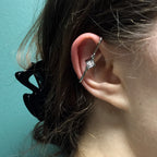 Clear Gem Rhombus Illusion Non Pierced Industrial Barbell