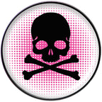 Pink Black Skull Black Barbell Tongue Ring