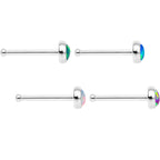 Multi Color 3mm Synthetic Opal Press Fit Nose Bone 4 Pack Set