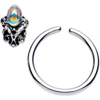 16G 3/8 Aurora Gem Gothic Frame BCR Captive Ring