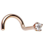 14k Rose Gold 2mm Lab Grown Diamond Nose Ring