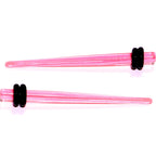 9 Piece Pink Acrylic Ear Stretching Kit Set of 2