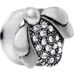 20mm Clear Gem Steel Allow Me Ladybug Double Flare Tunnel Plug Set