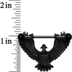 14G 1 1/16 Black Birdseye View Soaring Eagle Nipple Shield Set